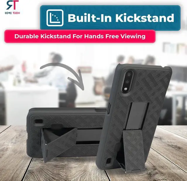 Alt view image 5 of 7 - Rome Tech For Samsung Galaxy A01 Belt Clip Holster Phone Case