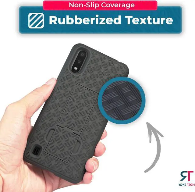 Alt view image 7 of 7 - Rome Tech For Samsung Galaxy A01 Belt Clip Holster Phone Case