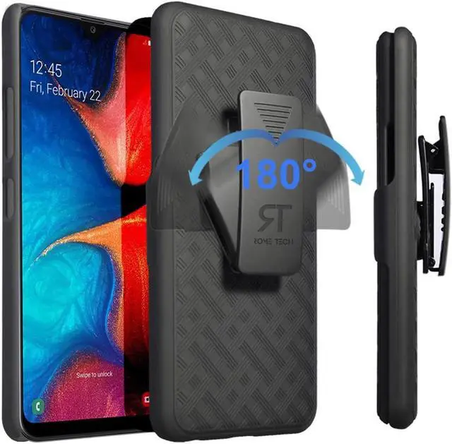 Alt view image 2 of 7 - Samsung Galaxy A20 6.4" (2019) Rome Tech Shell Holster Combo Case - Black