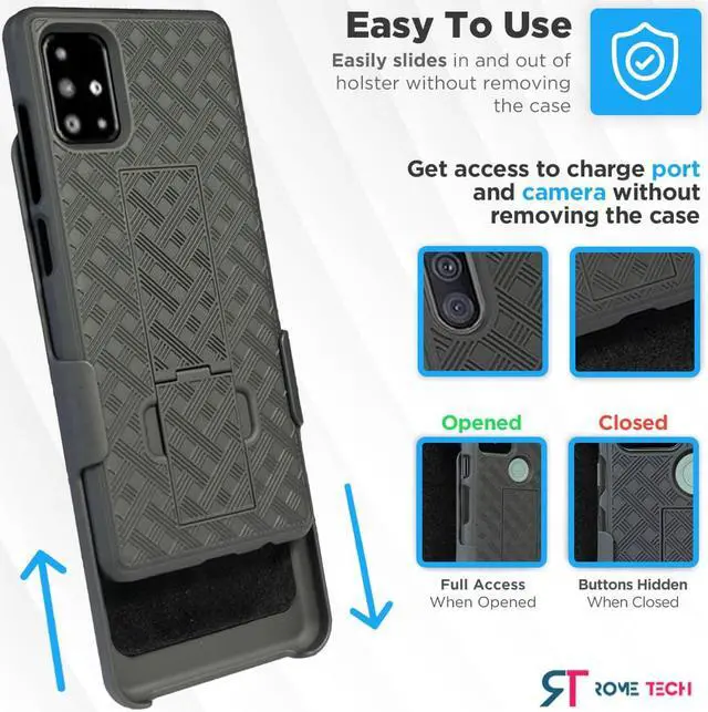 Alt view image 4 of 7 - Rome Tech For Samsung Galaxy A51 4G Belt Clip Holster Phone Case