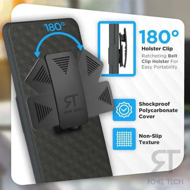 Alt view image 3 of 7 - Rome Tech For Samsung Galaxy A72 Belt Clip Holster Phone Case