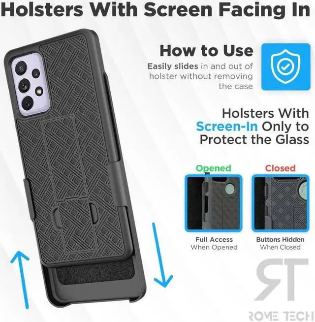 Alt view image 4 of 7 - Rome Tech For Samsung Galaxy A72 Belt Clip Holster Phone Case