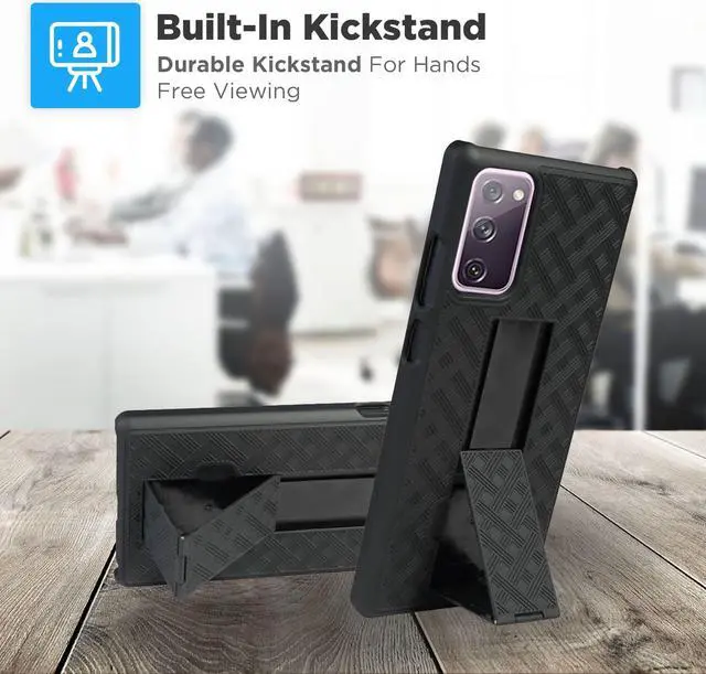 Alt view image 5 of 6 - Samsung Galaxy S20 FE 5G 6.5" (2020) Rome Tech Shell Holster Combo Case - Black