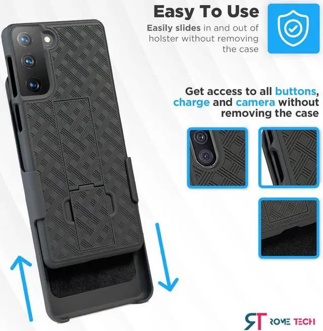 Alt view image 5 of 6 - Samsung Galaxy S21 6.2" (2021) Rome Tech Shell Holster Combo Case - Black