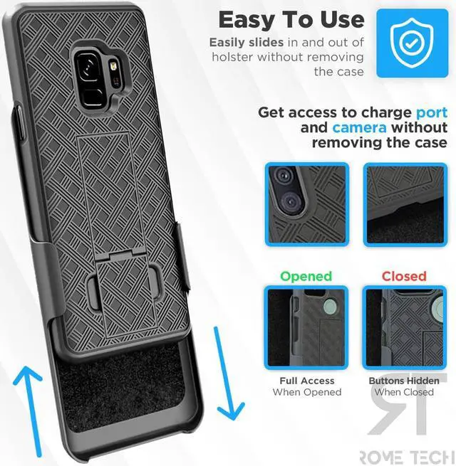 Alt view image 4 of 7 - Rome Tech For Samsung Galaxy S9 Belt Clip Holster Phone Case
