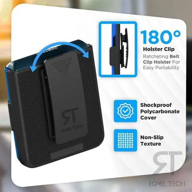 Alt view image 3 of 4 - Samsung Galaxy Z Flip3 6.7" (2021) Rome Tech Shell Holster Combo Case - Blue