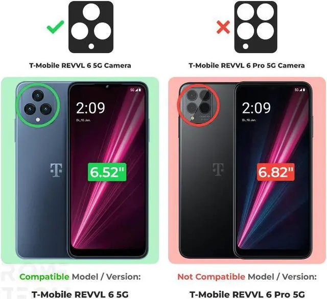 Alt view image 2 of 7 - T-Mobile REVVL 6 5G 6.52" (2022) Rome Tech Shell Holster Combo Case - Blue Case / Black Holster