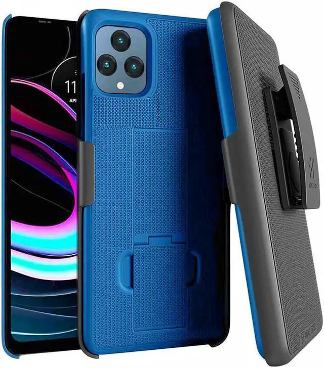 Main image of T-Mobile REVVL 6 5G 6.52" (2022) Rome Tech Shell Holster Combo Case - Blue Case / Black Holster