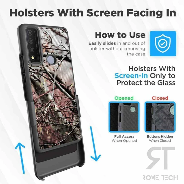 Alt view image 4 of 7 - TCL 30 XE 5G 6.52" (2022) Rome Tech Rome Tech Shell Holster Combo Case - Camo Tree