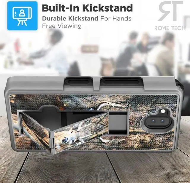 Alt view image 5 of 5 - Sonim XP10 5G (2022) Rome Tech Shell Holster Combo Case - Camo Deer