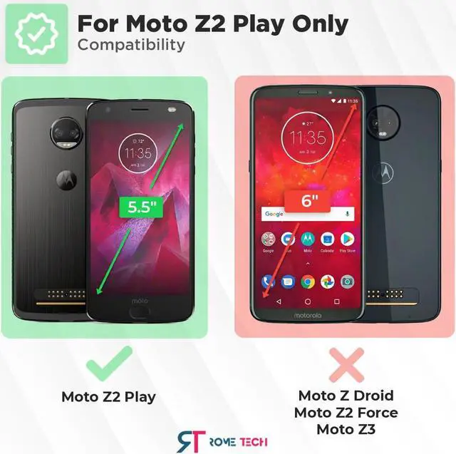 Alt view image 2 of 7 - Rome Tech For Motorola Moto Z2 Play Dual-Layer Holster Case with Kickstand