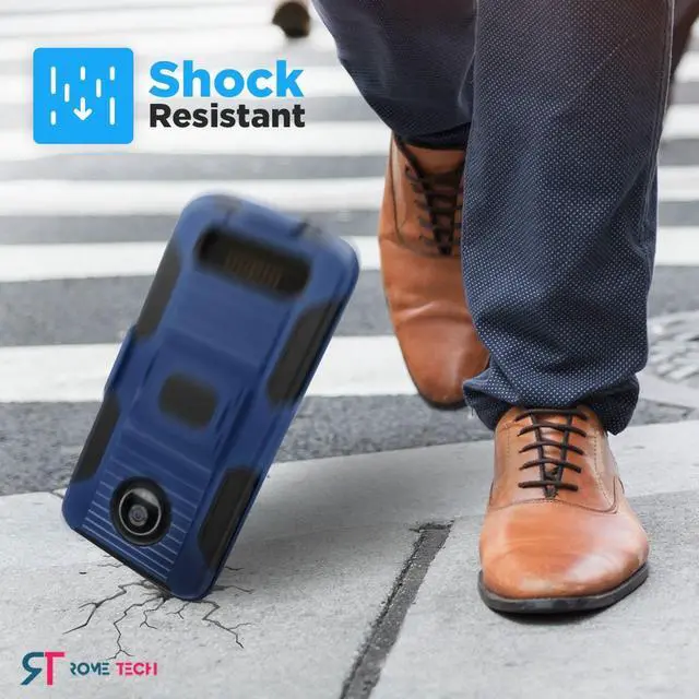 Alt view image 6 of 7 - Rome Tech For Motorola Moto Z2 Play Dual-Layer Holster Case with Kickstand