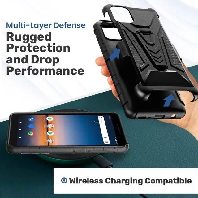 Alt view image 6 of 6 - Samsung Galaxy A14 5G 6.8" (2022) Rome Tech Dual-Layer Holster Case - Camo Tree