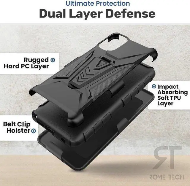 Alt view image 4 of 6 - Samsung Galaxy A14 5G 6.8" (2022) Rome Tech Dual-Layer Holster Case - Camo Tree