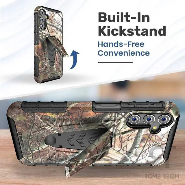 Alt view image 5 of 6 - Samsung Galaxy A14 5G 6.8" (2022) Rome Tech Dual-Layer Holster Case - Camo Tree