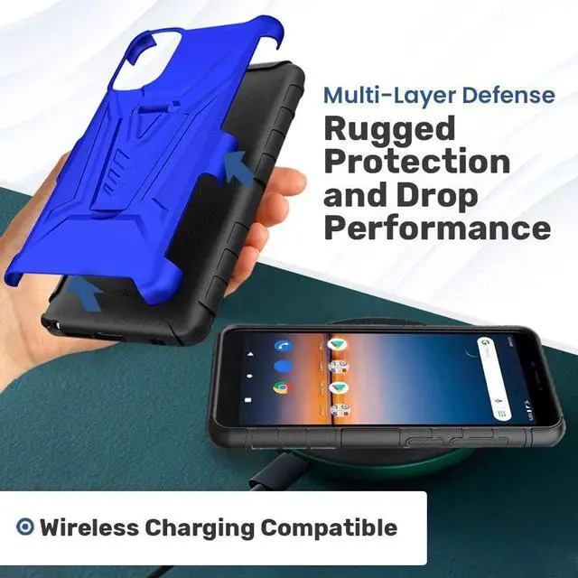 Alt view image 6 of 6 - Samsung Galaxy A53 5G 6.5" (2022) Rome Tech Dual-Layer Holster Case - Blue