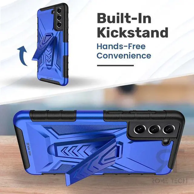 Alt view image 5 of 7 - Rome Tech For Samsung Galaxy S22 Dual-Layer Holster Case Kickstand