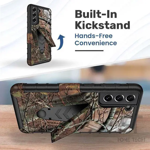 Alt view image 5 of 6 - Samsung Galaxy S22 Plus 6.5" (2022) Rome Tech Dual-Layer Holster Case - Camo Tree