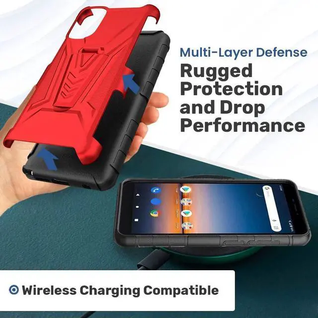 Alt view image 6 of 6 - Samsung Galaxy S22 Ultra 6.8" (2022) Rome Tech Dual-Layer Holster Case - Red
