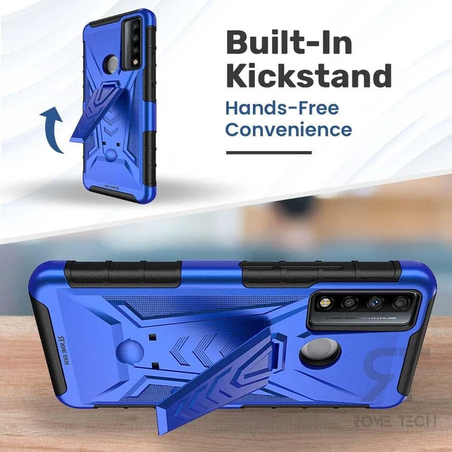 Alt view image 6 of 7 - TCL 20 XE 6.52" (2021) Rome Tech Dual-Layer Holster Case - Blue