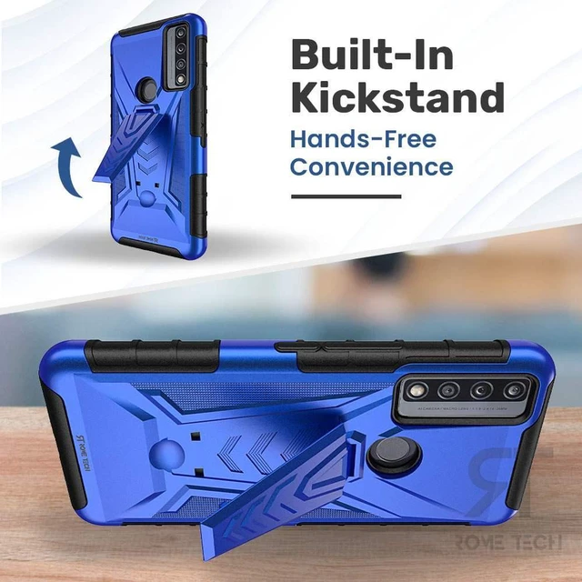Alt view image 5 of 7 - TCL 4X 5G / 20A 5G 6.5" (2021) Rome Tech Dual-Layer Holster Case - Blue