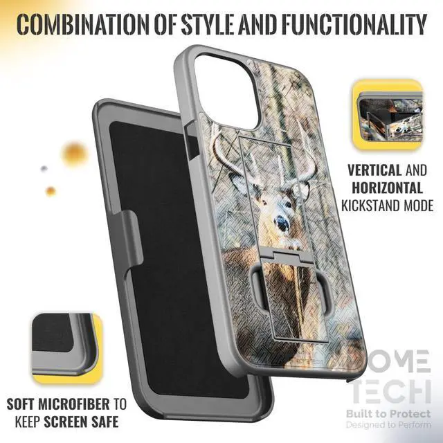 Alt view image 5 of 6 - Rome Tech Apple iPhone 14 Shell Holster Combo Case Camo Deer
