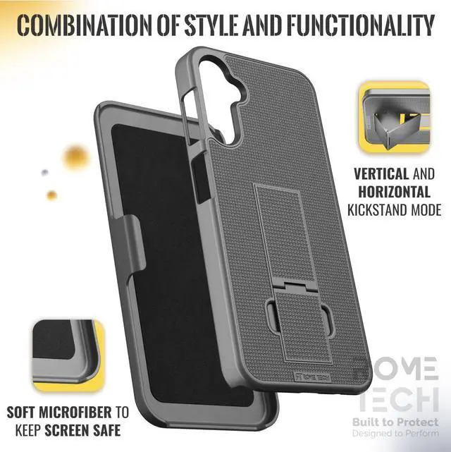 Alt view image 5 of 6 - Samsung Galaxy S23 6.1" (2022) Rome Tech Shell Holster Combo Case - Black
