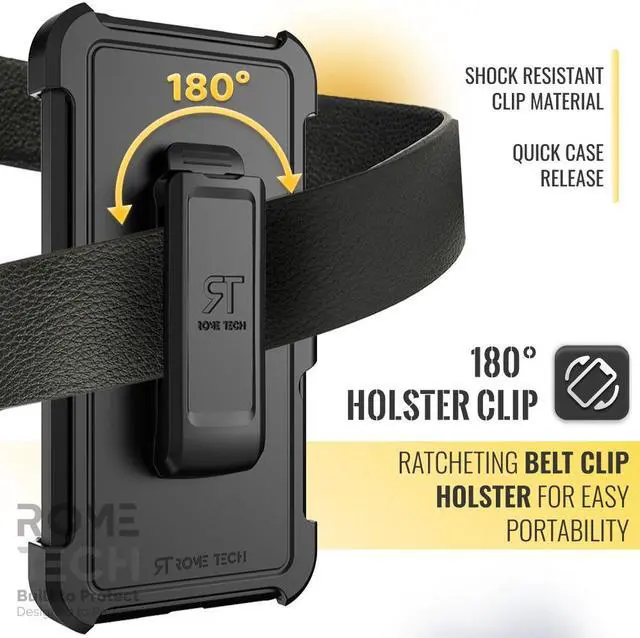 Alt view image 5 of 6 - Samsung Galaxy S23 FE (2023) Rome Tech Dual-Layer Holster Case w/Magsafe - Black