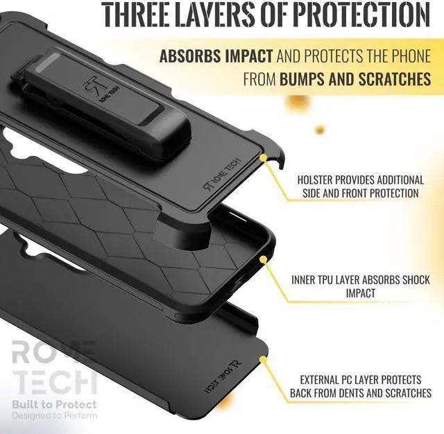 Alt view image 3 of 6 - Samsung Galaxy S23 FE (2023) Rome Tech Dual-Layer Holster Case w/Magsafe - Black