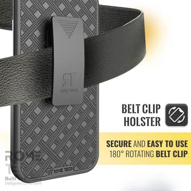 Alt view image 3 of 6 - Apple iPhone 15 Pro (2023) Rome Tech Shell Holster Combo Case - Black