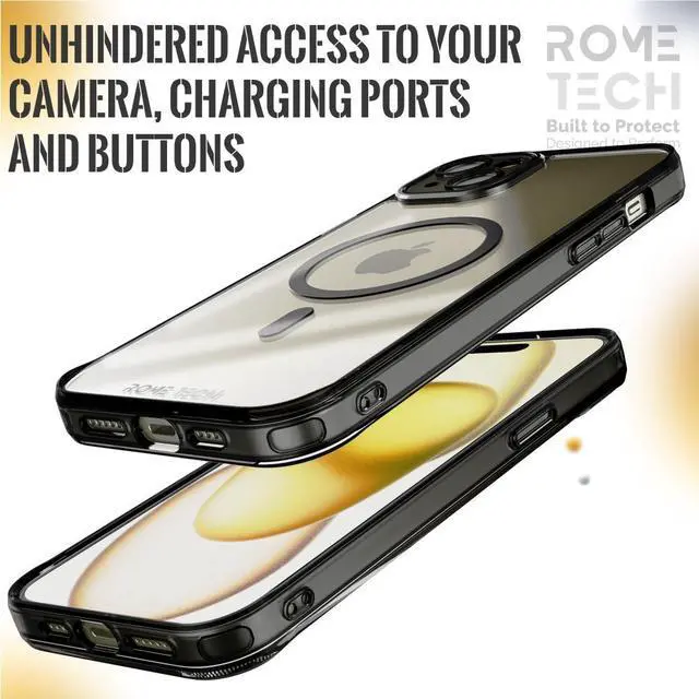 Alt view image 5 of 5 - Apple iPhone 15 (2023) Rome Tech Clarity Holster Case w/Magsafe - Black