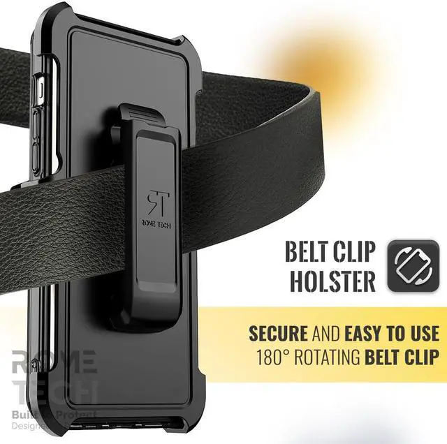 Alt view image 3 of 5 - Apple iPhone 15 (2023) Rome Tech Clarity Holster Case w/Magsafe - Black