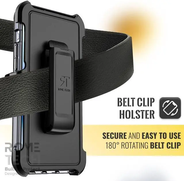 Alt view image 3 of 6 - Apple iPhone 15 Pro Max (2023) Rome Tech Clarity Holster Case w/Magsafe - Black