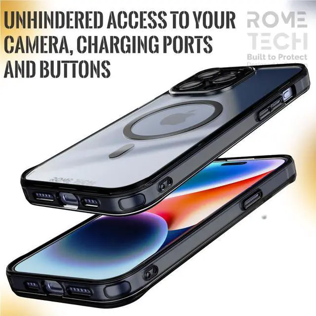 Alt view image 5 of 6 - Apple iPhone 15 Pro Max (2023) Rome Tech Clarity Holster Case w/Magsafe - Black