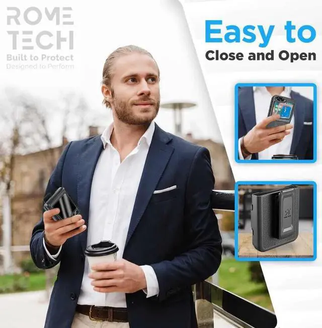 Alt view image 5 of 7 - Rome Tech For Samsung Galaxy Z Flip 5 Belt Clip Holster Phone Case with MagSafe