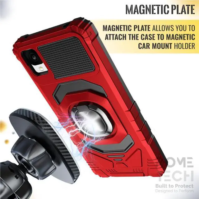 Alt view image 4 of 6 - TCL 30Z / TCL 30 LE (2022) Rome Tech Armor Case - Red