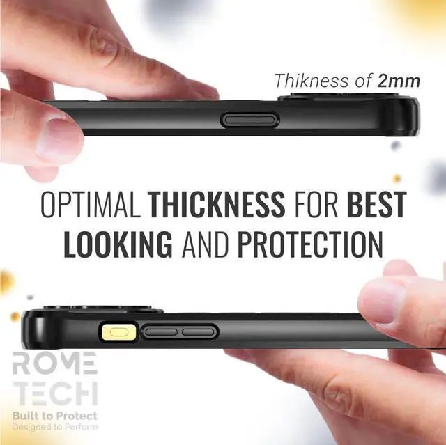 Alt view image 5 of 6 - Apple iPhone 14 Pro (2022) Rome Tech Clarity Case w/Magsafe - Black