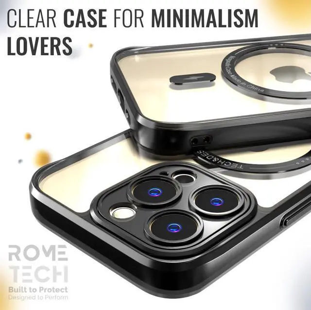 Alt view image 3 of 6 - Apple iPhone 14 Pro (2022) Rome Tech Clarity Case w/Magsafe - Black