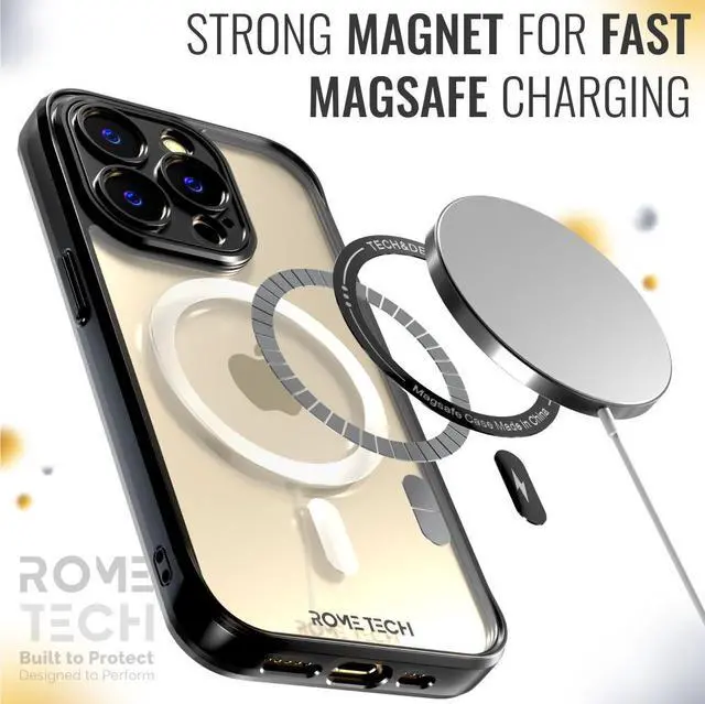 Alt view image 4 of 6 - Apple iPhone 14 Pro (2022) Rome Tech Clarity Case w/Magsafe - Black