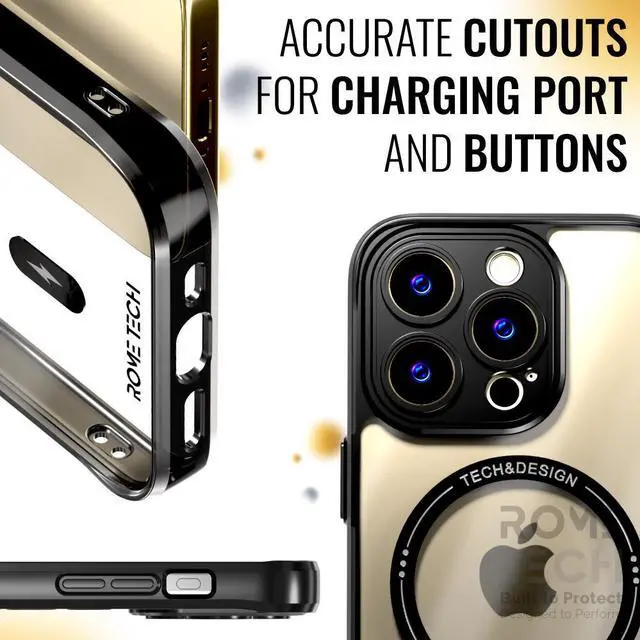 Alt view image 6 of 6 - Apple iPhone 14 Pro (2022) Rome Tech Clarity Case w/Magsafe - Black