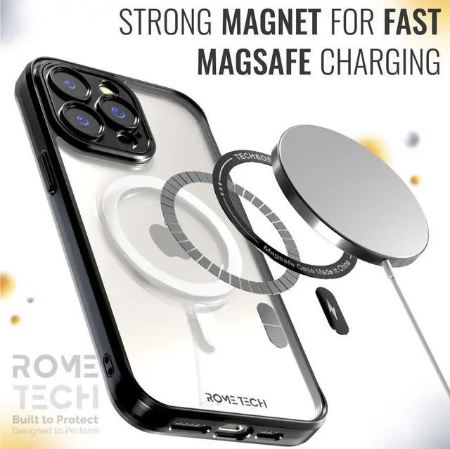 Alt view image 4 of 6 - Apple iPhone 14 Pro Max (2022) Rome Tech Clarity Case w/Magsafe - Black