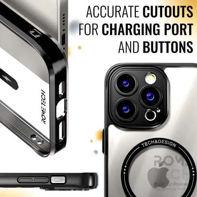 Alt view image 6 of 6 - Apple iPhone 14 Pro Max (2022) Rome Tech Clarity Case w/Magsafe - Black