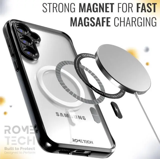Alt view image 4 of 6 - Samsung Galaxy S23 FE (2023) Rome Tech Clarity Case w/Magsafe - Black