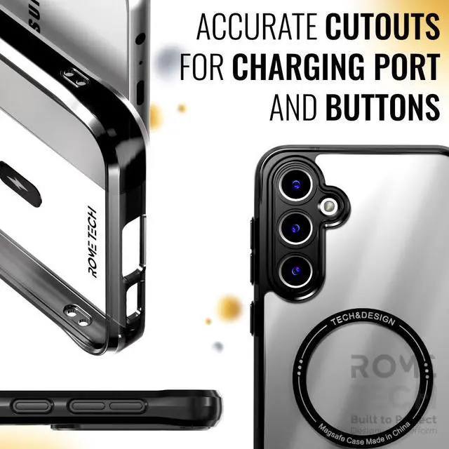 Alt view image 6 of 6 - Samsung Galaxy S23 FE (2023) Rome Tech Clarity Case w/Magsafe - Black