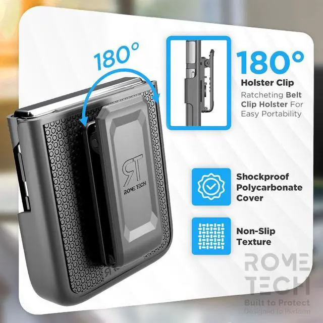 Alt view image 4 of 7 - Rome Tech For Motorola Razr (2023) Belt Clip Holster Phone Case with Magsafe