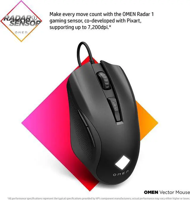 Alt view image 5 of 5 - HP OMEN Vector Essential Gaming Mouse with Lightweight Ergonomic Design 8BC52AA