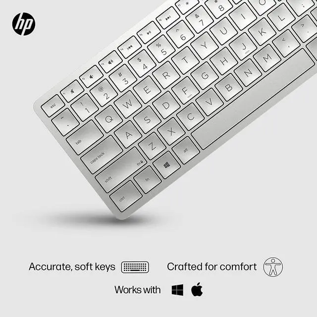 Alt view image 2 of 6 - HP 970 Programmable Wireless Keyboard for PC Windows & MacOS, USB-C Rechargeable