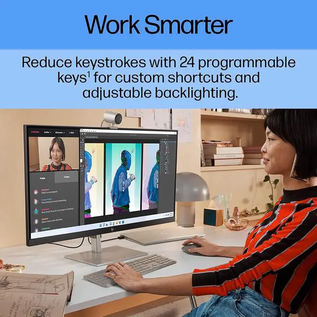 Alt view image 5 of 6 - HP 970 Programmable Wireless Keyboard for PC Windows & MacOS, USB-C Rechargeable