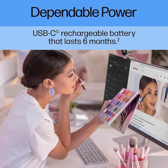 Alt view image 6 of 6 - HP 970 Programmable Wireless Keyboard for PC Windows & MacOS, USB-C Rechargeable