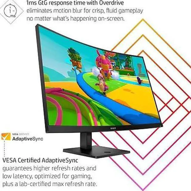 Alt view image 2 of 12 - OMEN HP 31.5 inch QHD 165Hz Curved Gaming Monitor AMD Freesync Anti-Glare